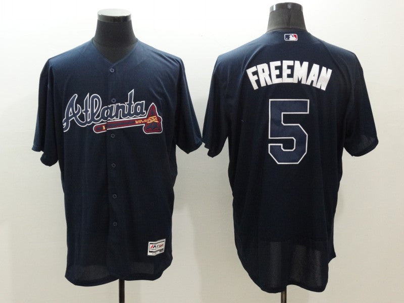 Freddie Freeman Atlanta Braves navy jersey