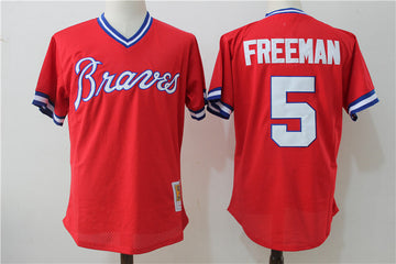 Freddie Freeman Atlanta Braves red Cooperstown jersey