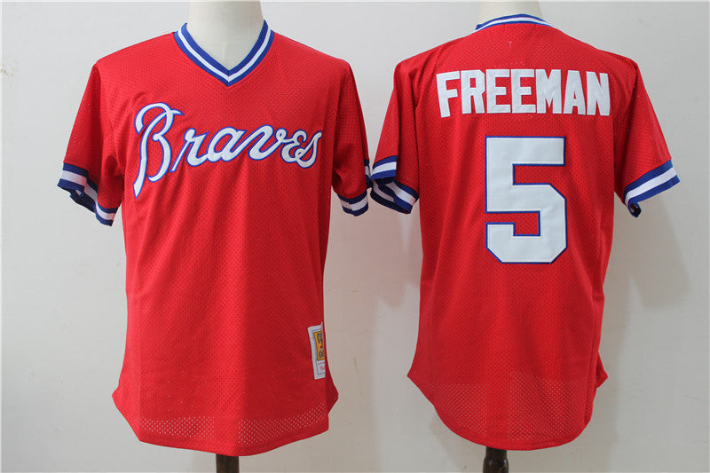 Freddie Freeman Atlanta Braves red Cooperstown jersey