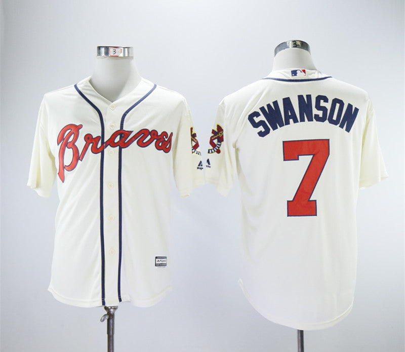 Dansby Swanson Atlanta Braves cream jersey