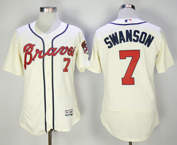Dansby Swanson Atlanta Braves cream jersey