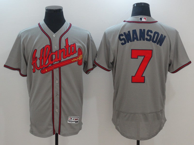 Dansby Swanson Atlanta Braves gray jersey