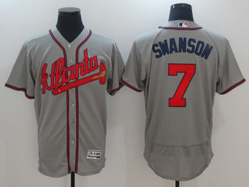 Dansby Swanson Atlanta Braves gray jersey