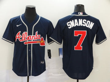 Dansby Swanson Atlanta Braves navy jersey