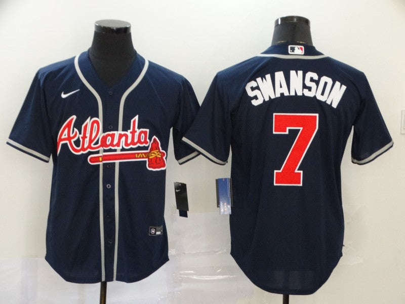 Dansby Swanson Atlanta Braves navy jersey