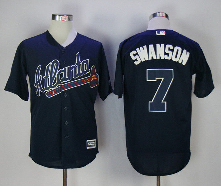 Dansby Swanson Atlanta Braves navy jersey