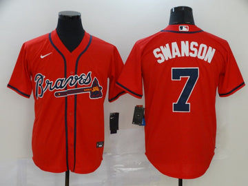 Dansby Swanson Atlanta Braves red jersey