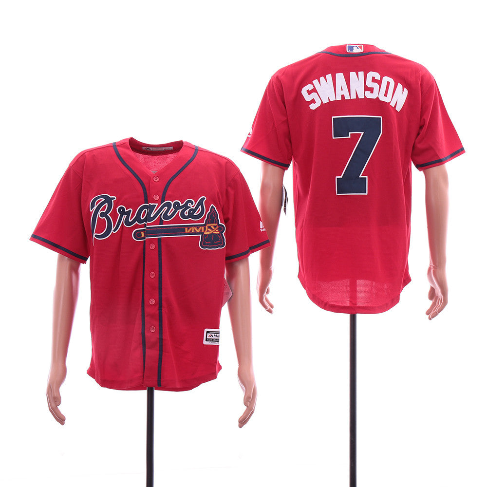 Dansby Swanson Atlanta Braves red jersey