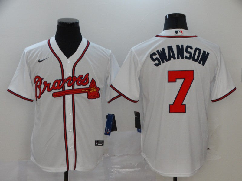 Dansby Swanson Atlanta Braves white jersey