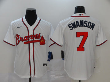 Dansby Swanson Atlanta Braves white jersey