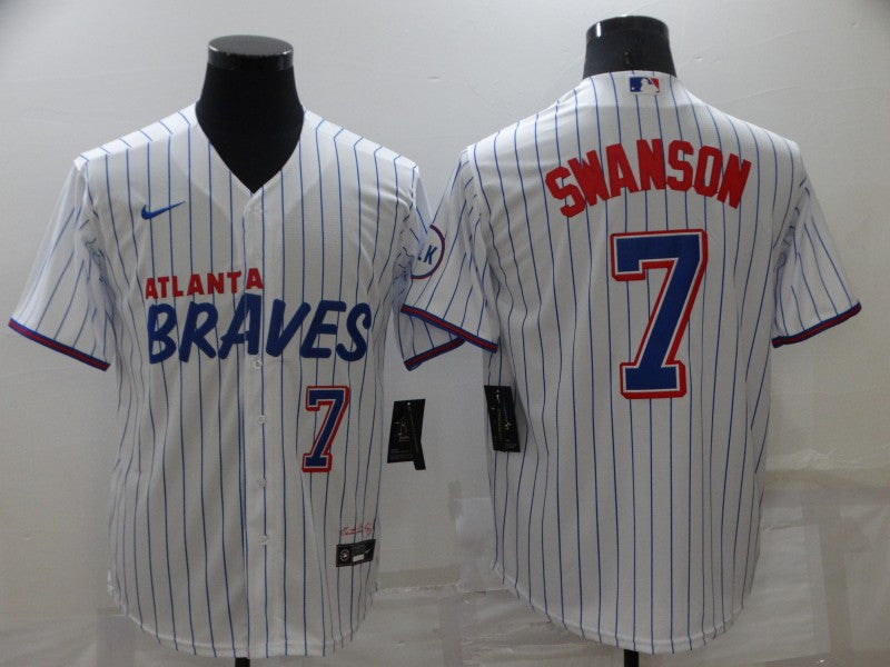 Dansby Swanson Atlanta Braves white City Connect jersey
