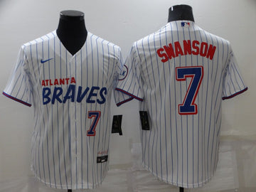 Dansby Swanson Atlanta Braves white City Connect jersey