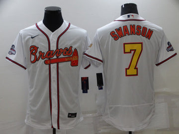 Dansby Swanson Atlanta Braves white jersey
