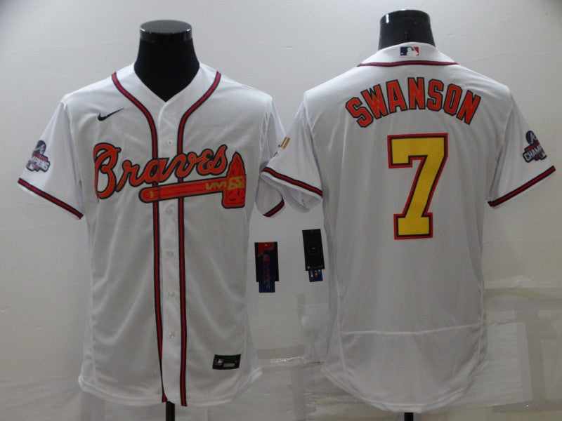 Dansby Swanson Atlanta Braves white jersey
