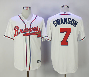 Dansby Swanson Atlanta Braves white jersey