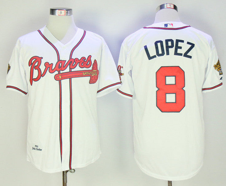 Javier Lopez Atlanta Braves white Throwback jersey