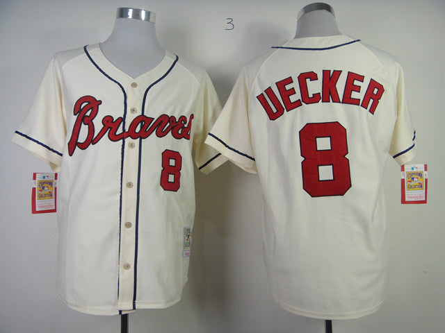 Uecker Atlanta Braves cream jersey