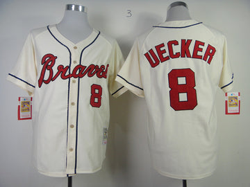 Uecker Atlanta Braves cream jersey