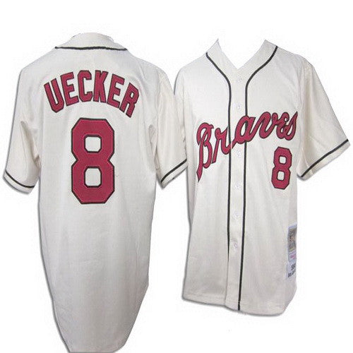 Uecker Atlanta Braves white jersey