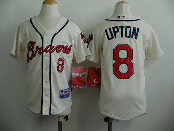 Upton Atlanta Braves cream jersey