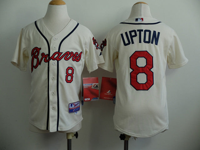 Upton Atlanta Braves cream jersey