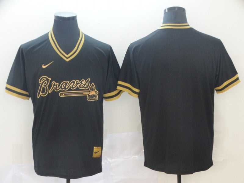Blank Black Atlanta Braves gold Legend jersey