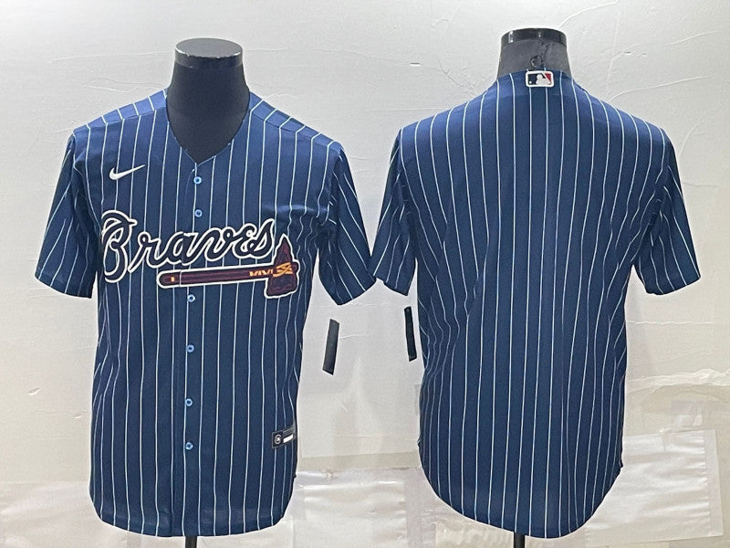 Custom Atlanta Braves blue Throwback jersey