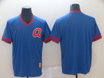 Custom Atlanta Braves blue Throwback jersey