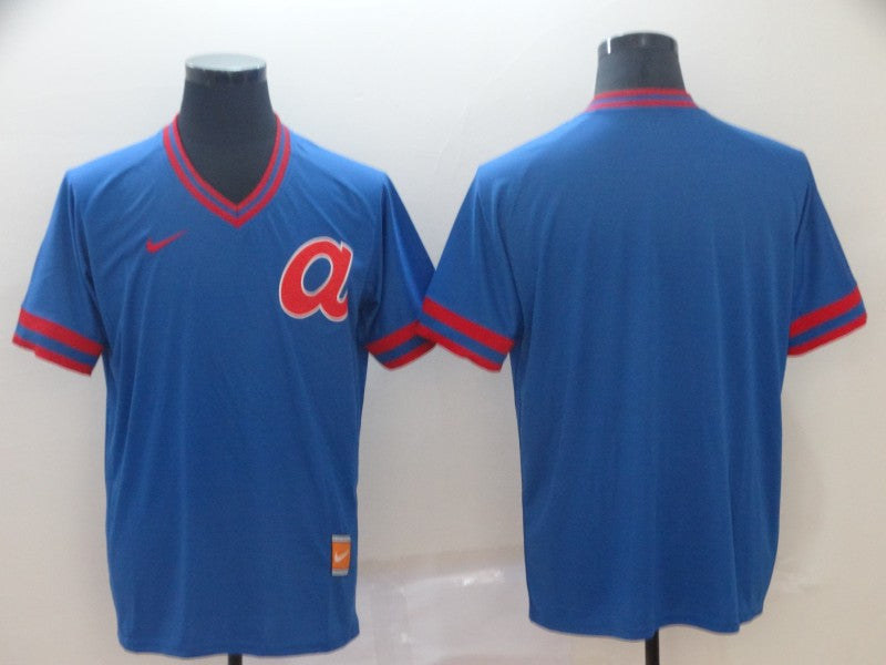 Custom Atlanta Braves blue Throwback jersey
