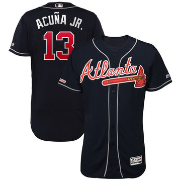 Ronald Acuna Jr Atlanta Braves navy jersey