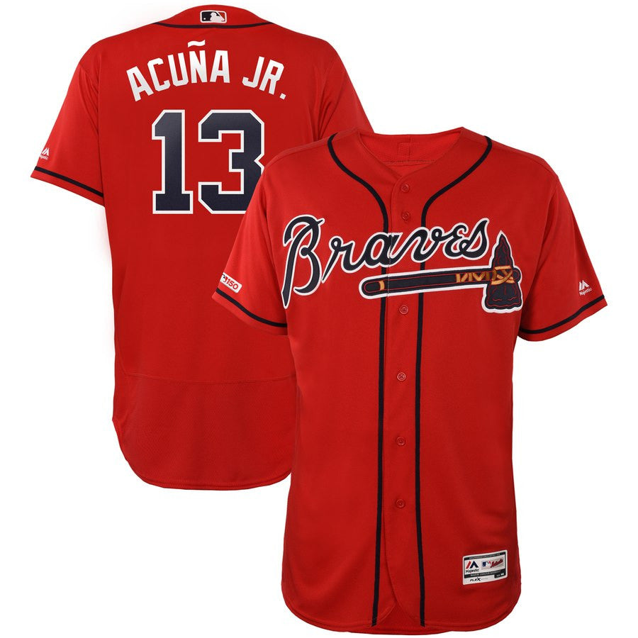 Ronald Acuna Jr Atlanta Braves scarlet jersey