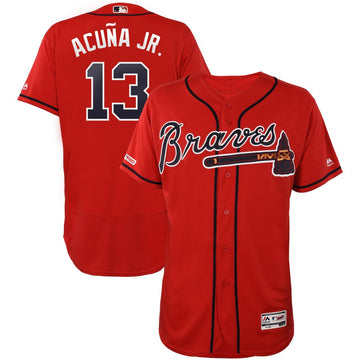 Ronald Acuna Jr Atlanta Braves scarlet jersey