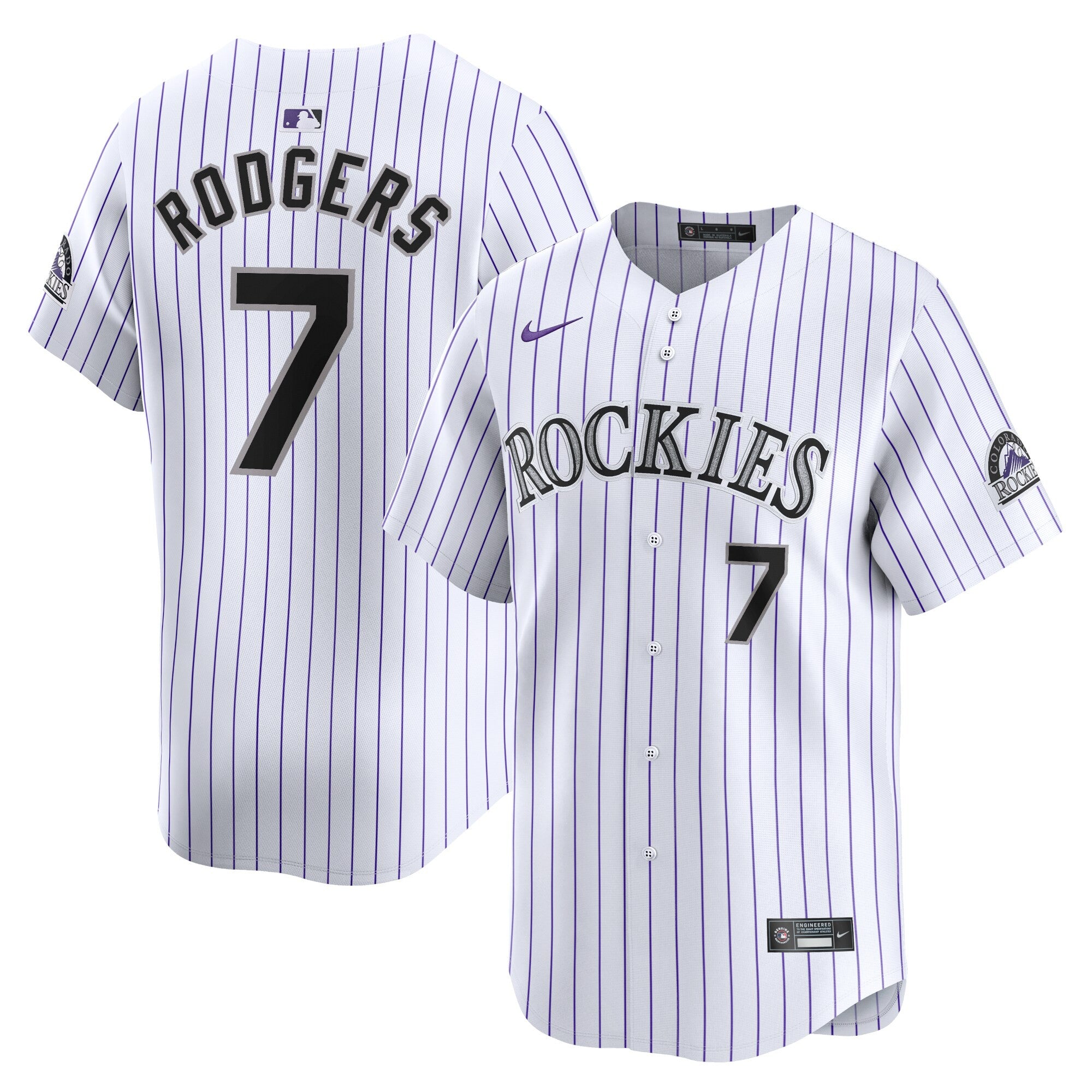 Brendan Rodgers Colorado Rockies white Limited jersey