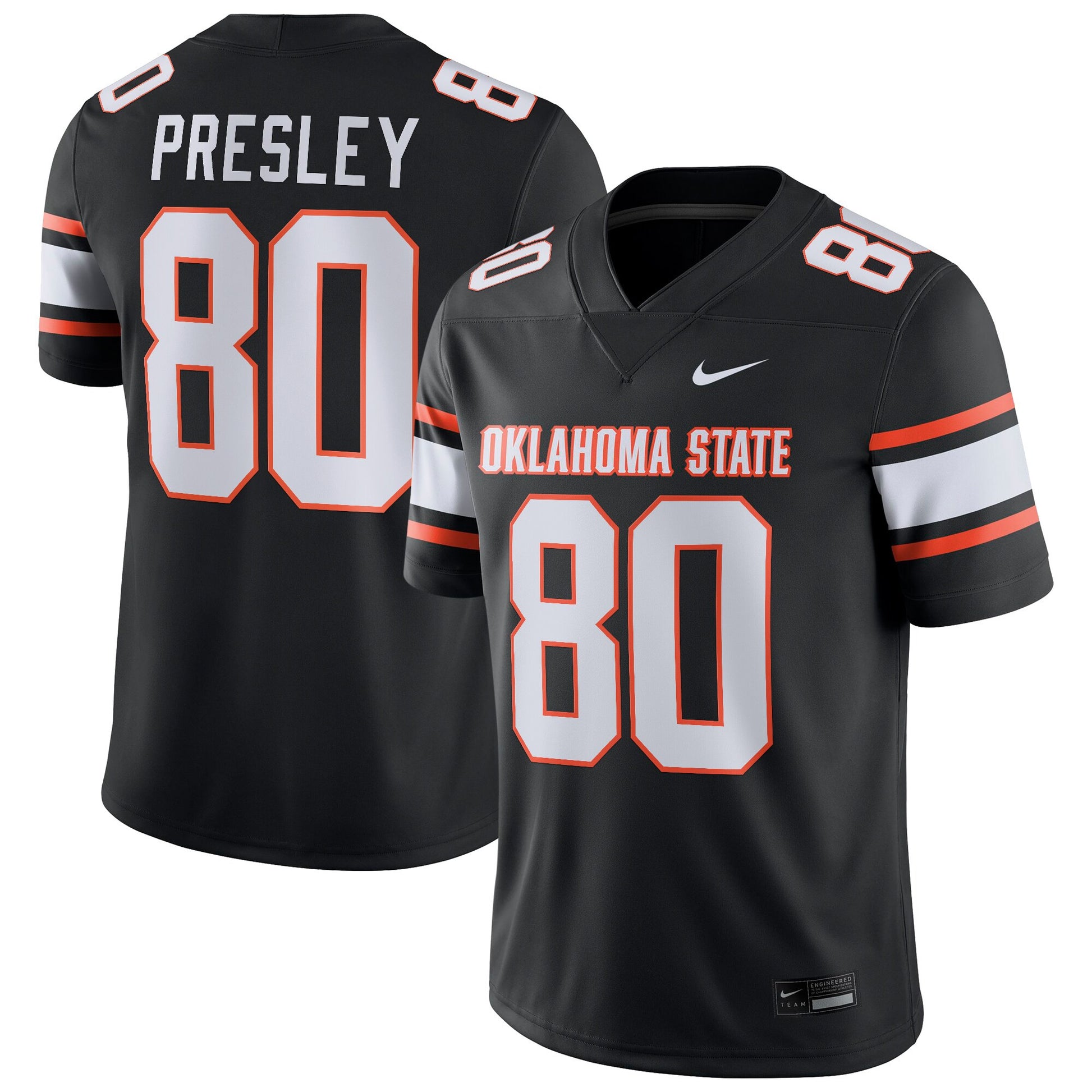 Brennan Presley Oklahoma State Cowboys black jersey