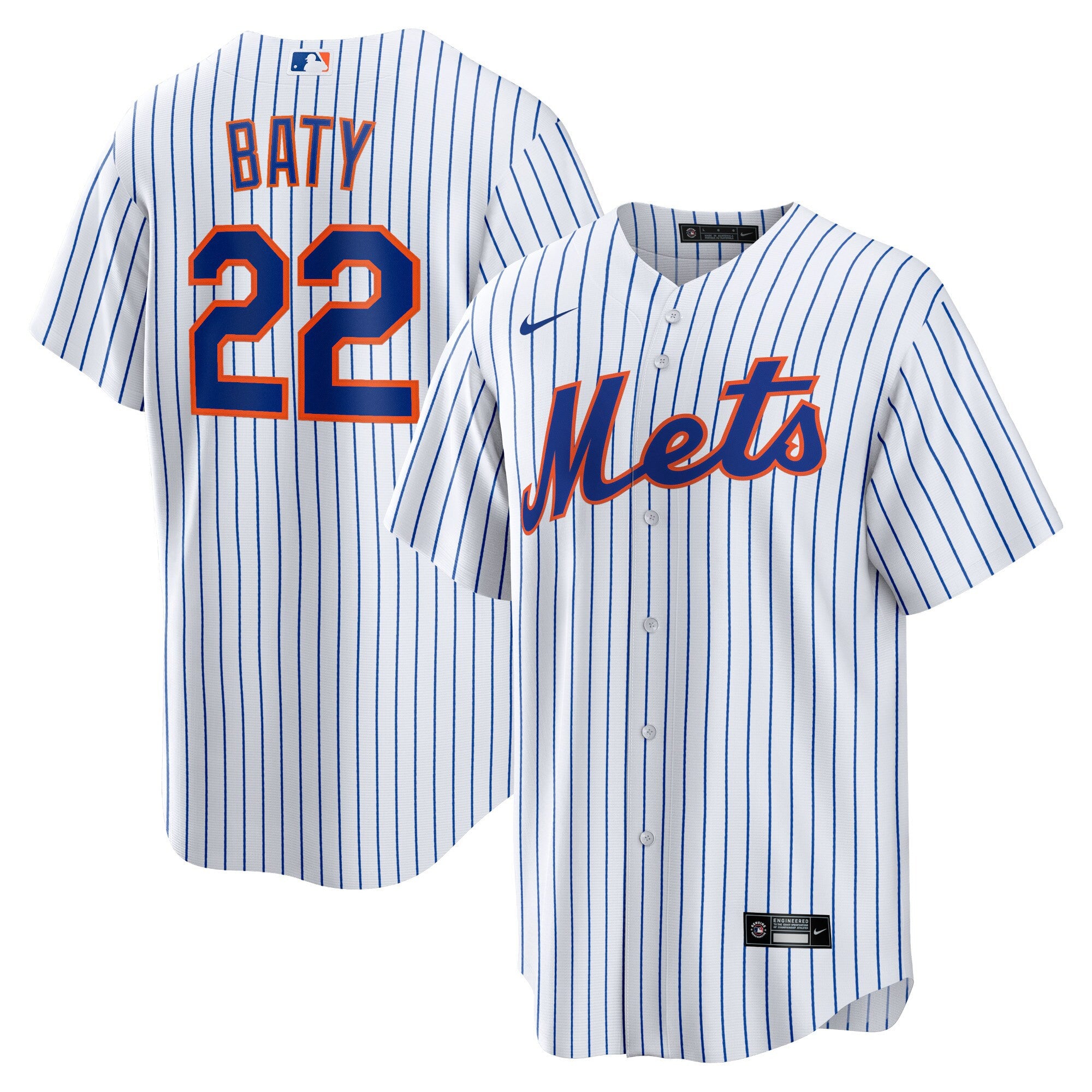 Brett Baty New York Mets white jersey