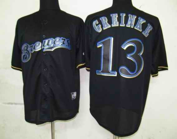 Greinke Milwaukee Brewers black Fashion jersey