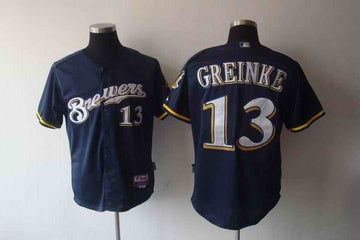 Greinke Milwaukee Brewers blue jersey