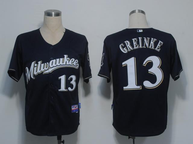 Greinke Milwaukee Brewers blue jersey