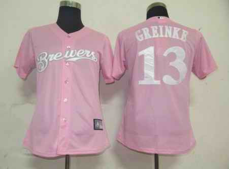 Greinke Milwaukee Brewers pink jersey