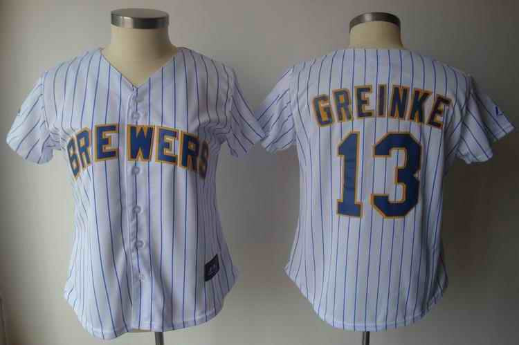 Greinke White Milwaukee Brewers blue jersey