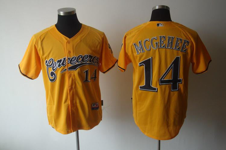 Mcgehee Milwaukee Brewers yellow jersey