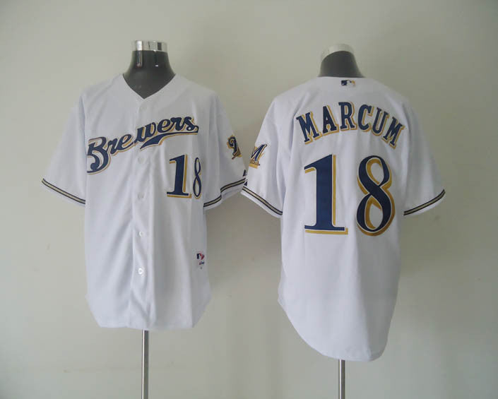 Marcum Milwaukee Brewers white jersey