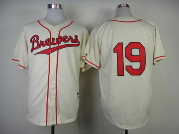 Robin Yount Milwaukee Brewers cream jersey
