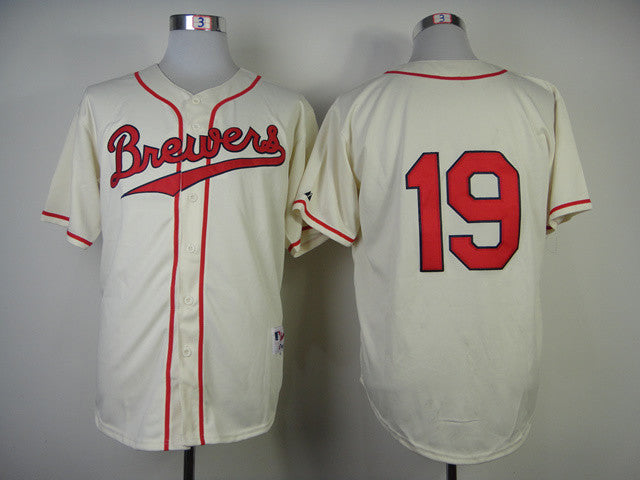 Robin Yount Milwaukee Brewers cream jersey