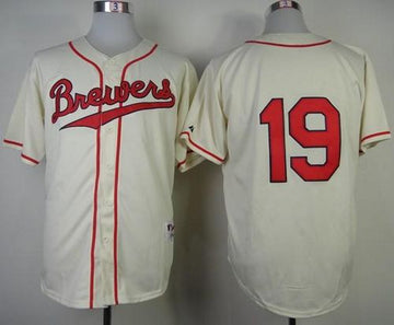 Robin Yount Milwaukee Brewers cream jersey