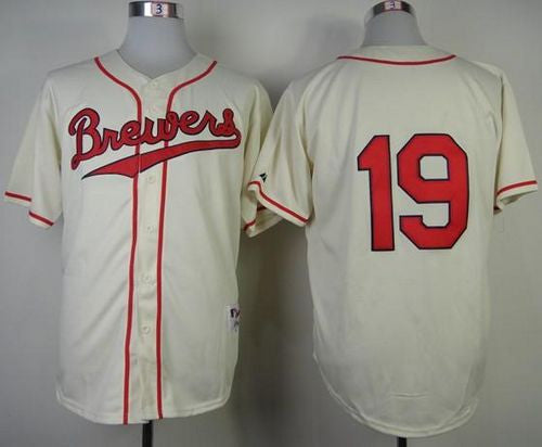 Robin Yount Milwaukee Brewers cream jersey