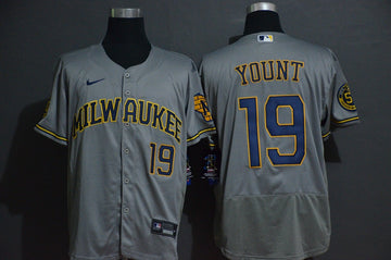 Robin Yount Milwaukee Brewers gray jersey