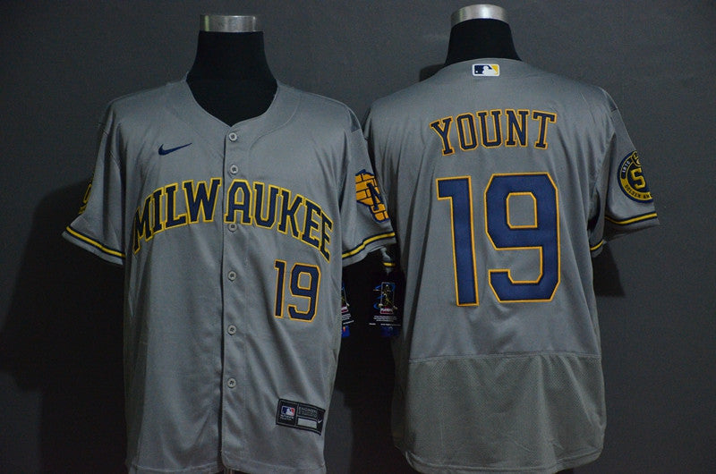 Robin Yount Milwaukee Brewers gray jersey