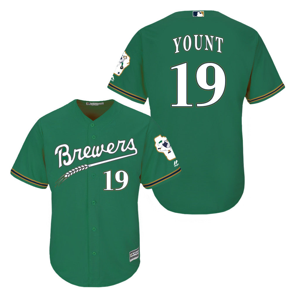 Robin Yount Milwaukee Brewers green jersey