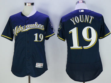 Robin Yount Milwaukee Brewers navy jersey